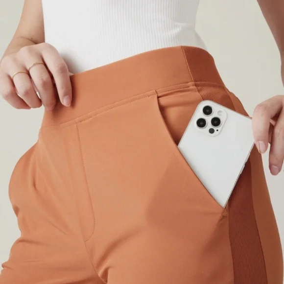 Athleta Tan Trousers High-Waisted Relaxed Fit - Picture 6 of 10